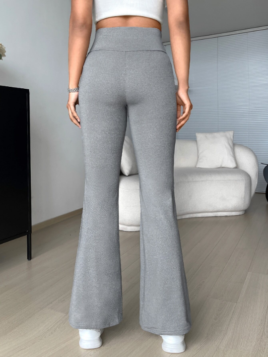 EZwear Overlap V Waist Flare Y2k Leg Pants