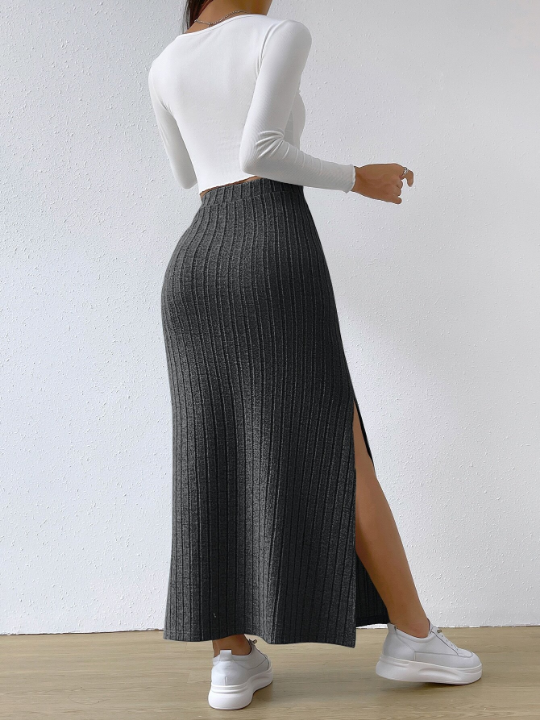 EZwear High Waist Split Thigh Skirt