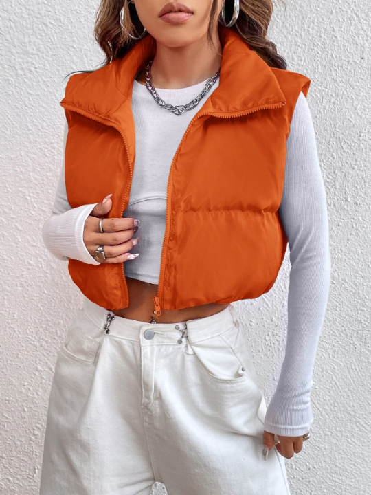 EZwear Zipper Front Vest Puffer Coat