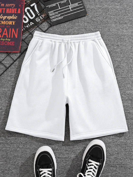 Men Drawstring Waist Shorts