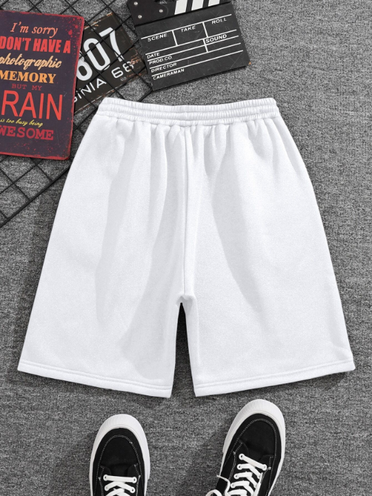 Men Drawstring Waist Shorts