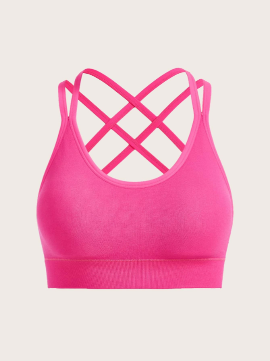 Yoga Basic Seamless Crisscross Back Sports Bra