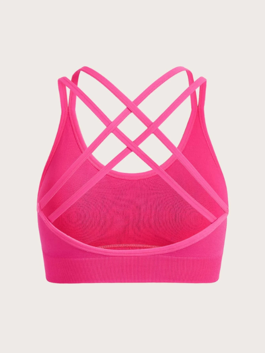 Yoga Basic Seamless Crisscross Back Sports Bra