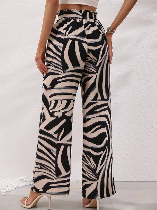 LUNE Allover Print Belted Pants