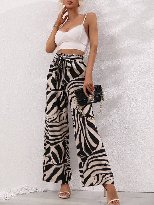 LUNE Allover Print Belted Pants