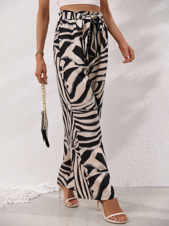 LUNE Allover Print Belted Pants