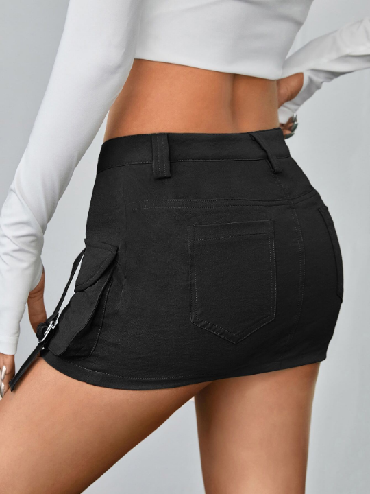 ICON Gorpcore Flap Pocket Buckle Detail Cargo Skirt