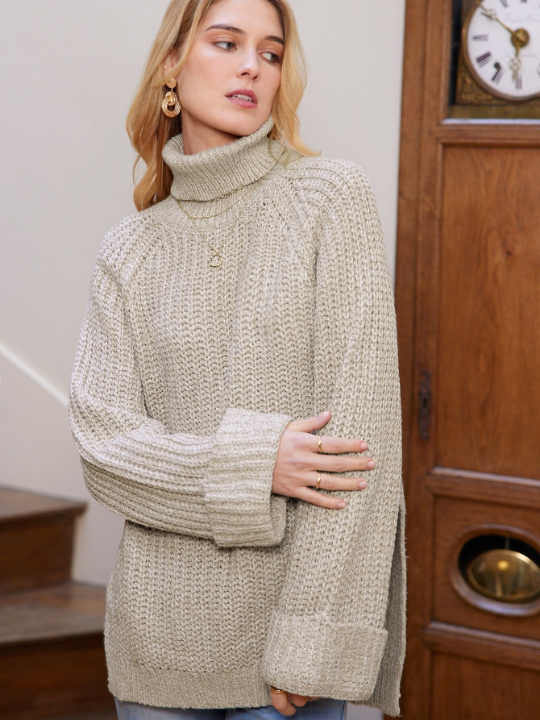 Frenchy Turtleneck Raglan Sleeve Sweater