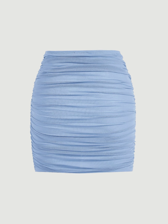 MOD Solid Ruched Bodycon Skirt