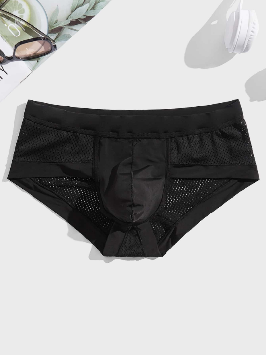 Men Hollow Out Solid Brief