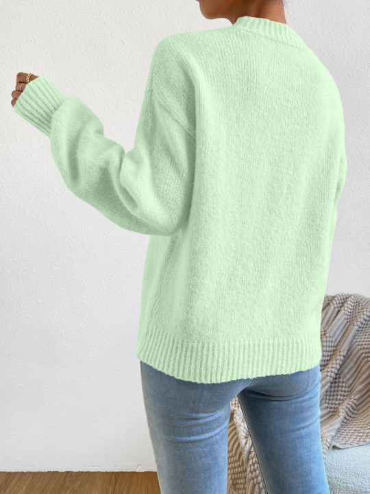 Mock Neck Drop Shoulder Sweater