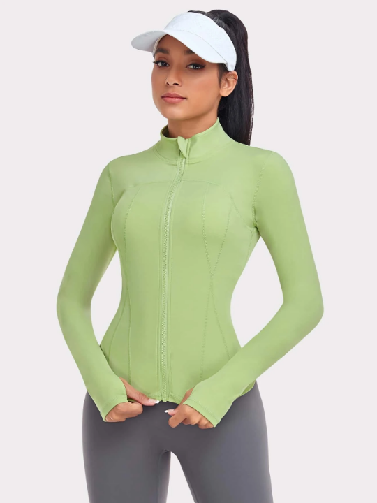 VUTRU Women's Slim Fit Sports Jacket With Thumbhole Compression Shirt