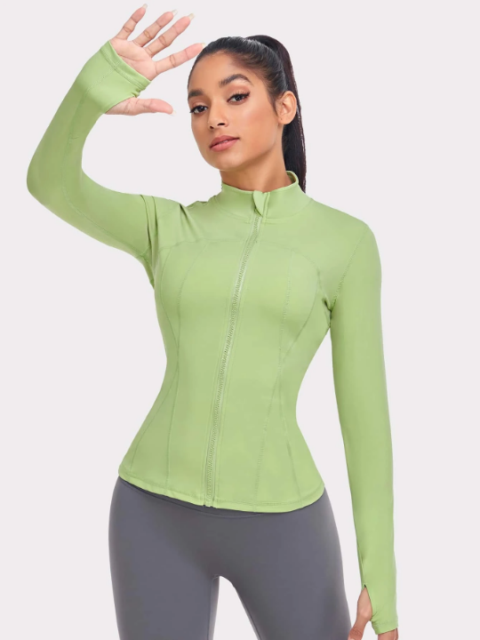 VUTRU Women's Slim Fit Sports Jacket With Thumbhole Compression Shirt