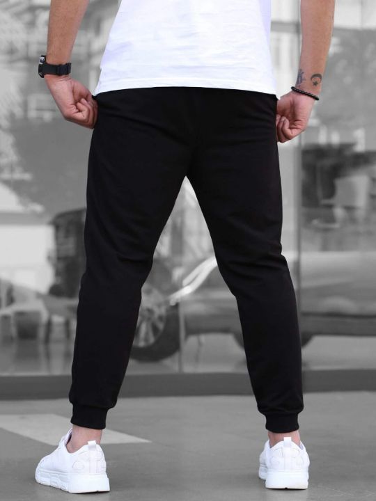 Manfinity Homme Men Patched Detail Drawstring Waist Sweatpants