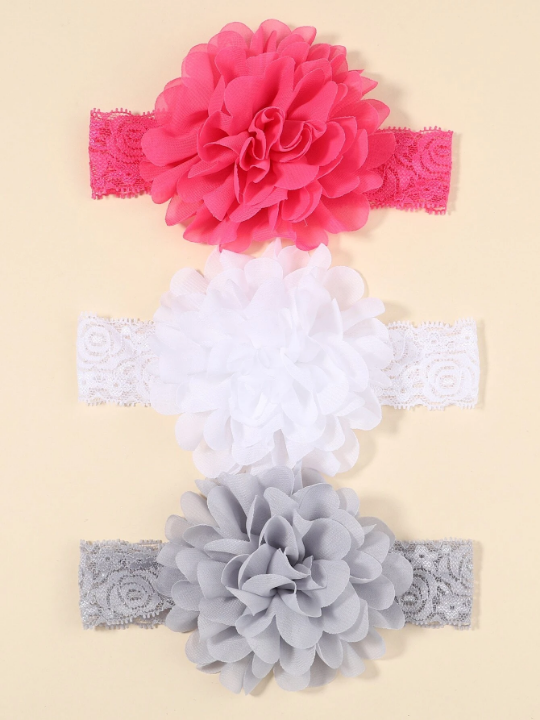 3pcs Baby Floral Decor Hair Band