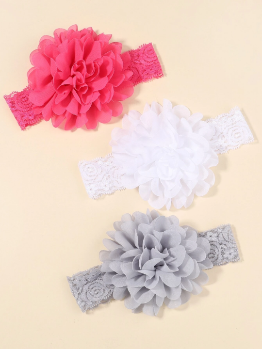 3pcs Baby Floral Decor Hair Band