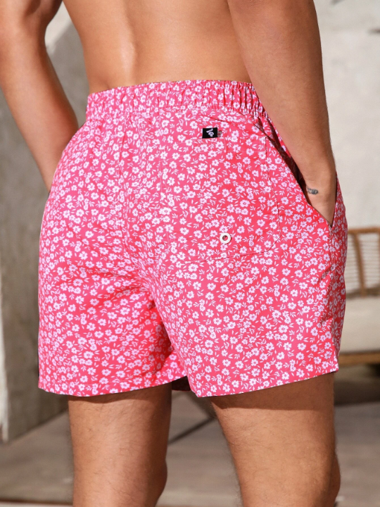 Manfinity Swimmode Men Ditsy Floral Drawstring Waist Shorts