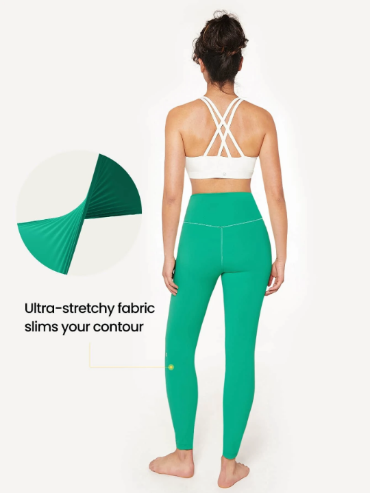 GLOWMODE 24" FeatherFit Crossover Yoga Leggings Buttery Soft High Stretch Crossover Waist Sports Tights