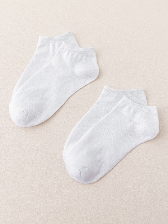 10pairs Women's Basic White Boat Socks, Thin Breathable Socks Set Suitable For Business And Casual Wear In Summer