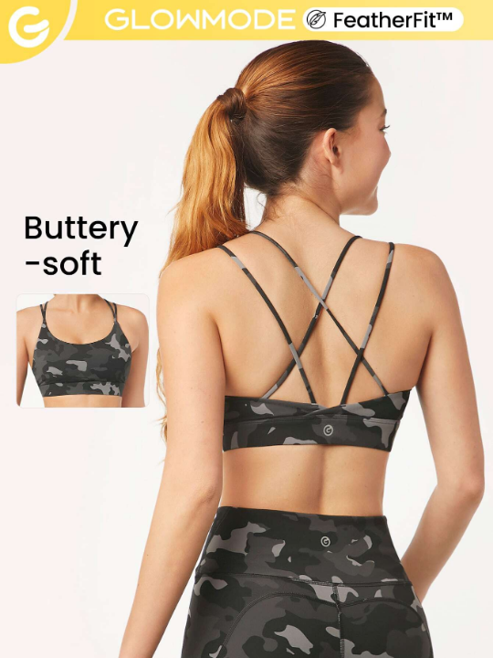 GLOWMODE FeatherFit Strappy Back Sports Bra