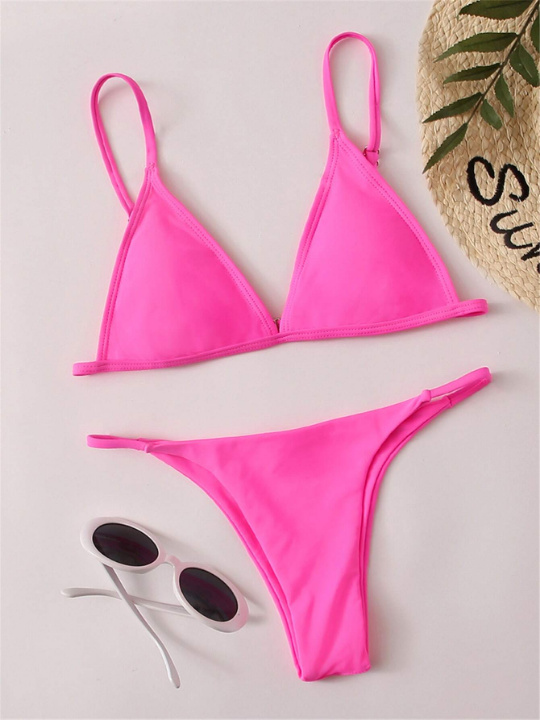 Swim Vcay Triangle Thong Bikini Swimsuit