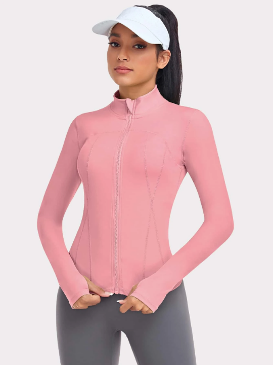 VUTRU Women's Slim Fit Workout Jacket With Thumb Holes Compression Shirt