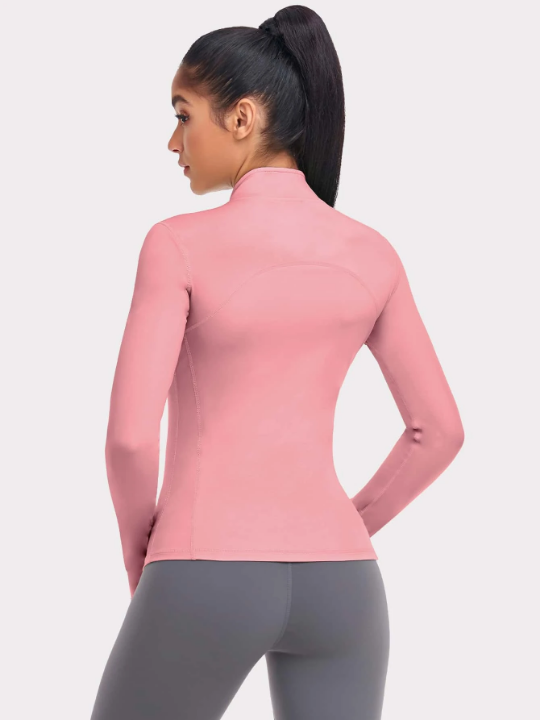 VUTRU Women's Slim Fit Workout Jacket With Thumb Holes Compression Shirt