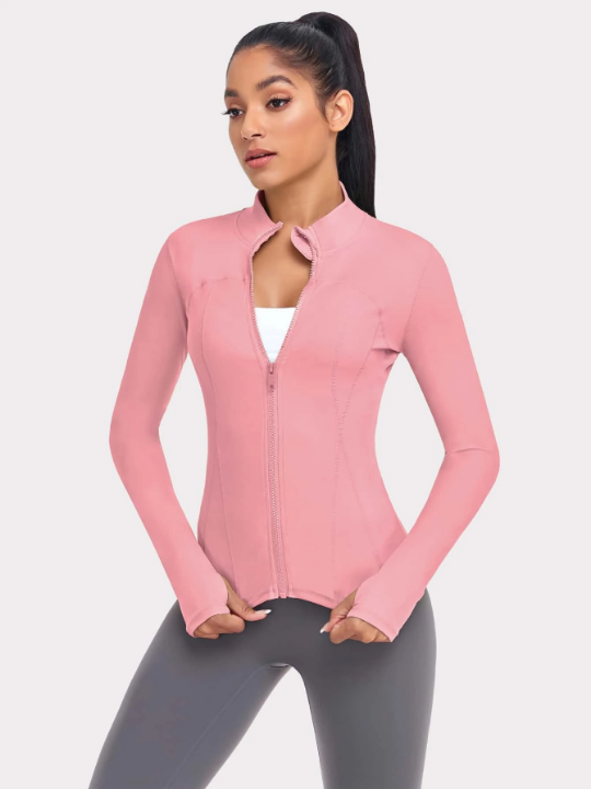 VUTRU Women's Slim Fit Workout Jacket With Thumb Holes Compression Shirt