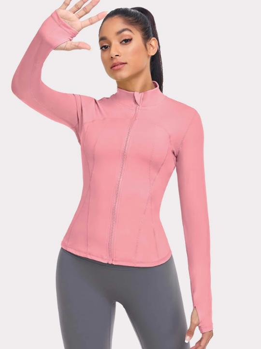 VUTRU Women's Slim Fit Workout Jacket With Thumb Holes Compression Shirt