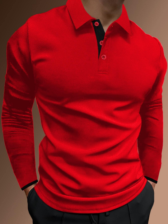 Manfinity Homme Men Contrast Trim Polo Shirt