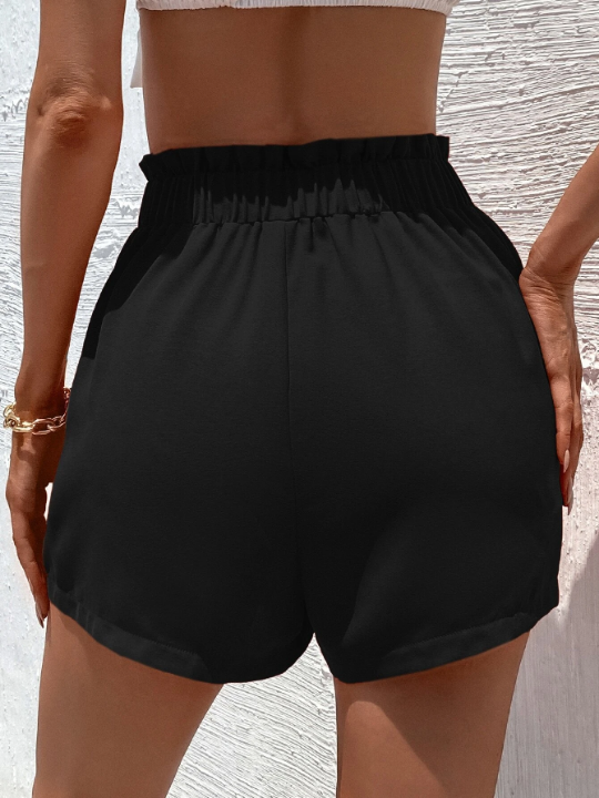 Frenchy Slant Pocket Tie Front Shorts