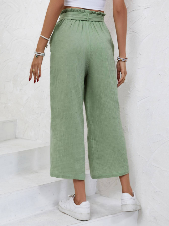 Frenchy Paperbag Waist Wide Leg Pants