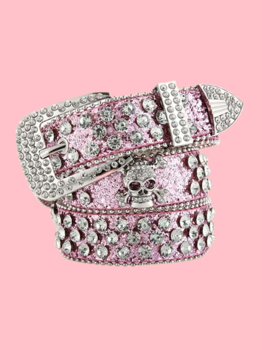 1pc Women Rhinestone Decor Belt