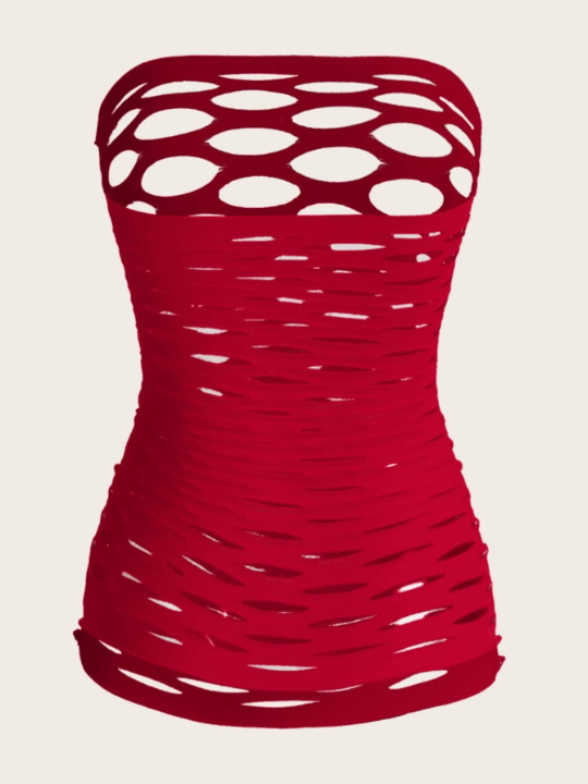 ROMWE Kawaii Solid Cut Out Bandeau Slips