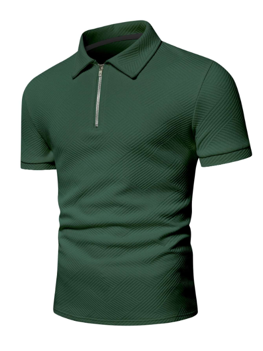 Manfinity Homme Men Quarter Zipper Polo Shirt