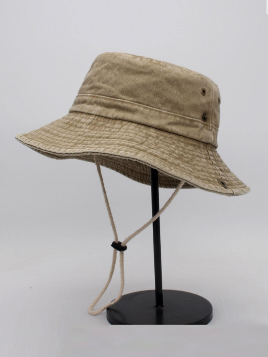 Men Drawstring Detail Bucket Hat Casual