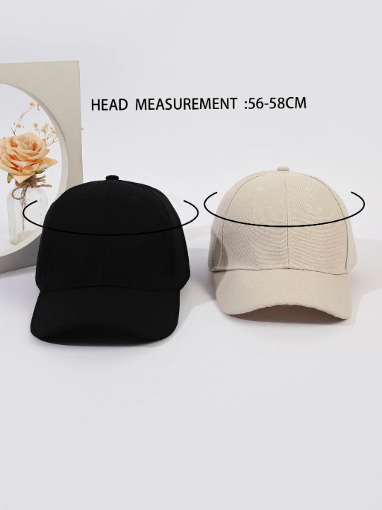 2pcs Unisex Solid Color Simple Baseball Cap, Outdoor Sun Protection Adjustable Sun Hat, Suitable For Parties, Travel And Work