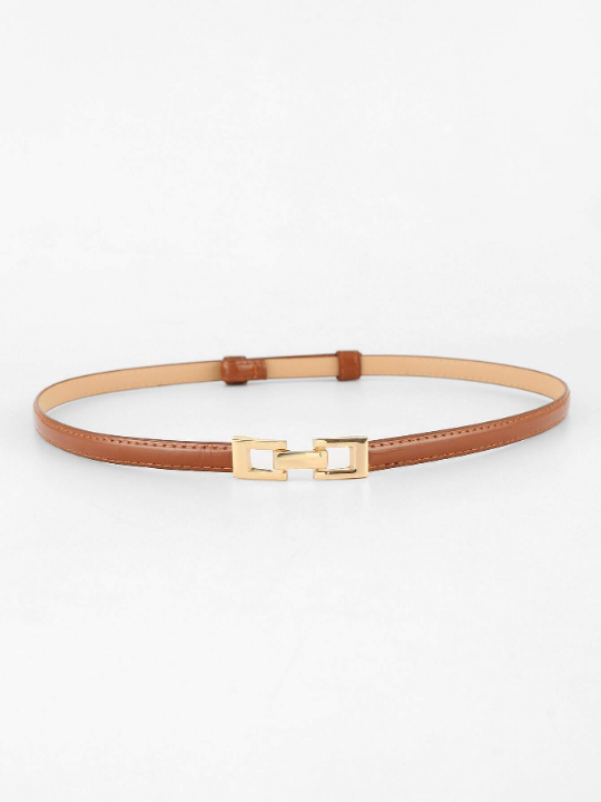 1pc Stitch Detail Symmetrical Buckle Belt