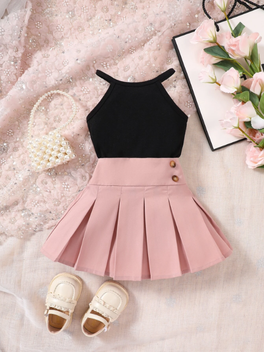 Baby Girl Halter Top & Pleated Skirt