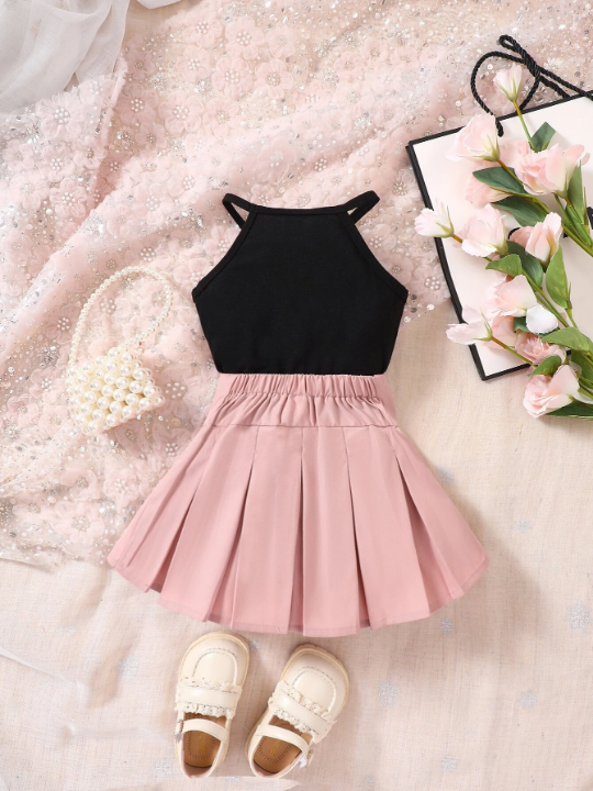 Baby Girl Halter Top & Pleated Skirt