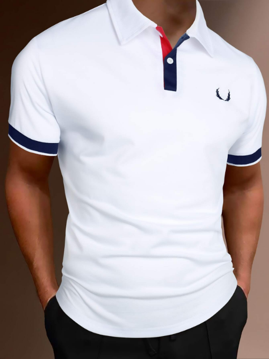 Manfinity Homme Men Contrast Trim Polo Shirt