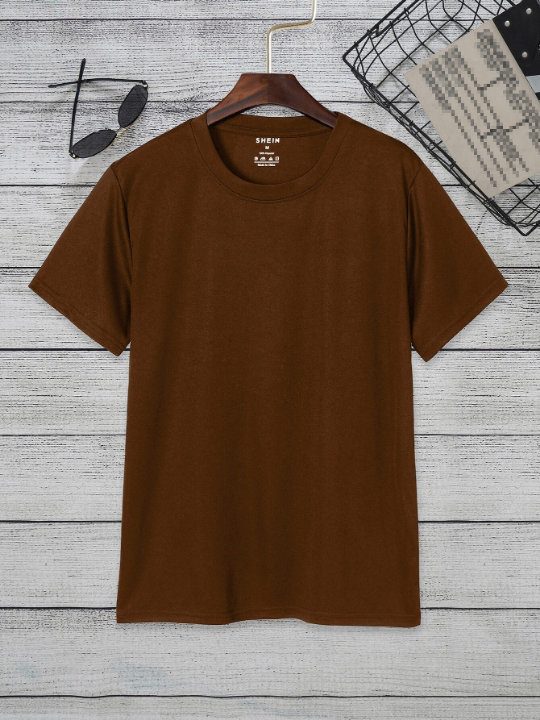 Men Solid Round Neck Tee