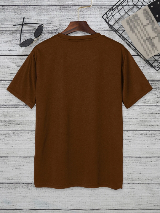 Men Solid Round Neck Tee