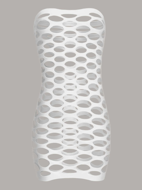 ROMWE Kawaii Solid Cut Out Bodycon Slips