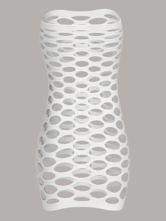 ROMWE Kawaii Solid Cut Out Bodycon Slips