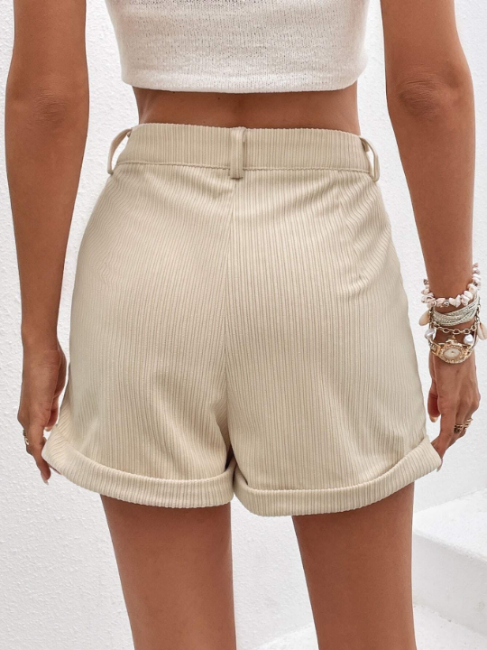 Essnce Slant Pocket Roll Up Hem Shorts