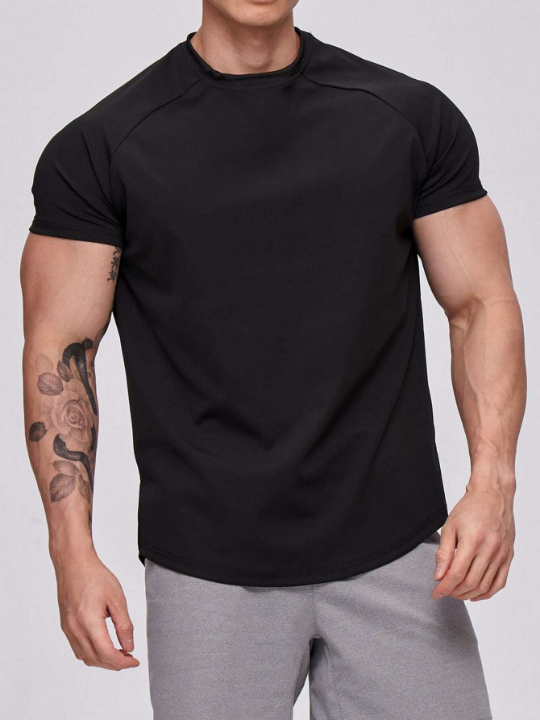 Sport PWRUP Men Solid Raglan Sleeve Sports Tee