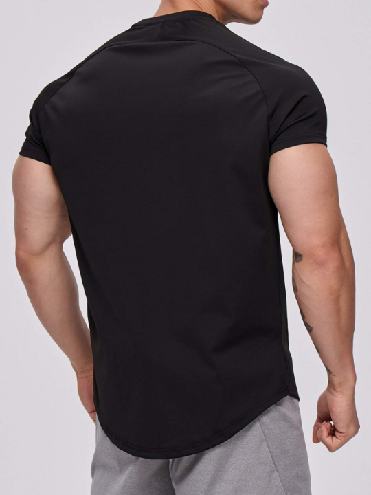 Sport PWRUP Men Solid Raglan Sleeve Sports Tee