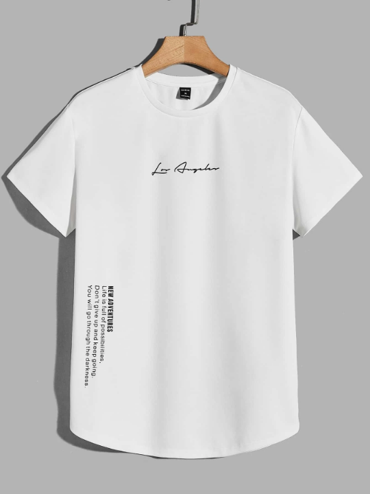 Manfinity Homme Men Slogan Graphic Tee