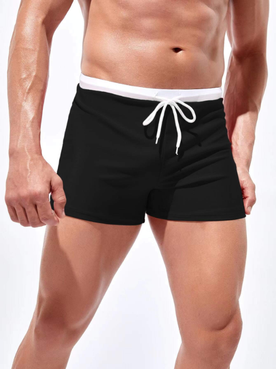 Manfinity Men Contrast Trim Swim Trunks